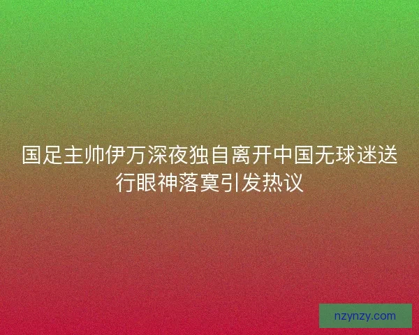 国足主帅伊万深夜独自离开中国无球迷送行眼神落寞引发热议