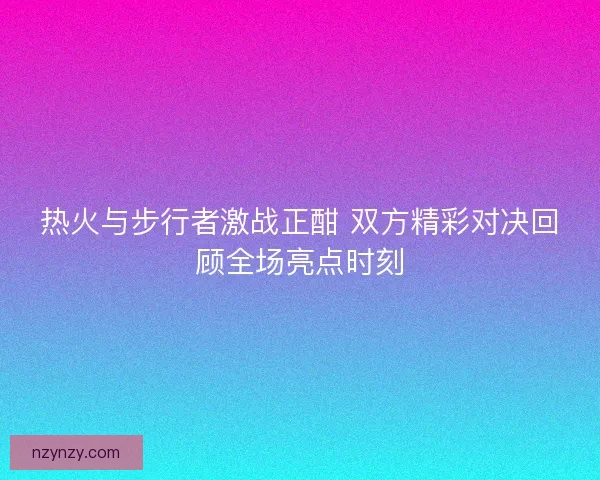 热火与步行者激战正酣 双方精彩对决回顾全场亮点时刻